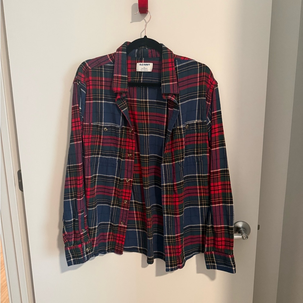 Old Navy Multicolor Plaid Flannel Shirt